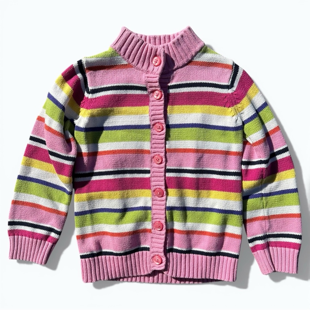 Gymboree Girls Multicolor Striped Cardigan Sweater Size 7 Layering